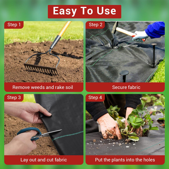 Tela anti-maleza fácil de instalar